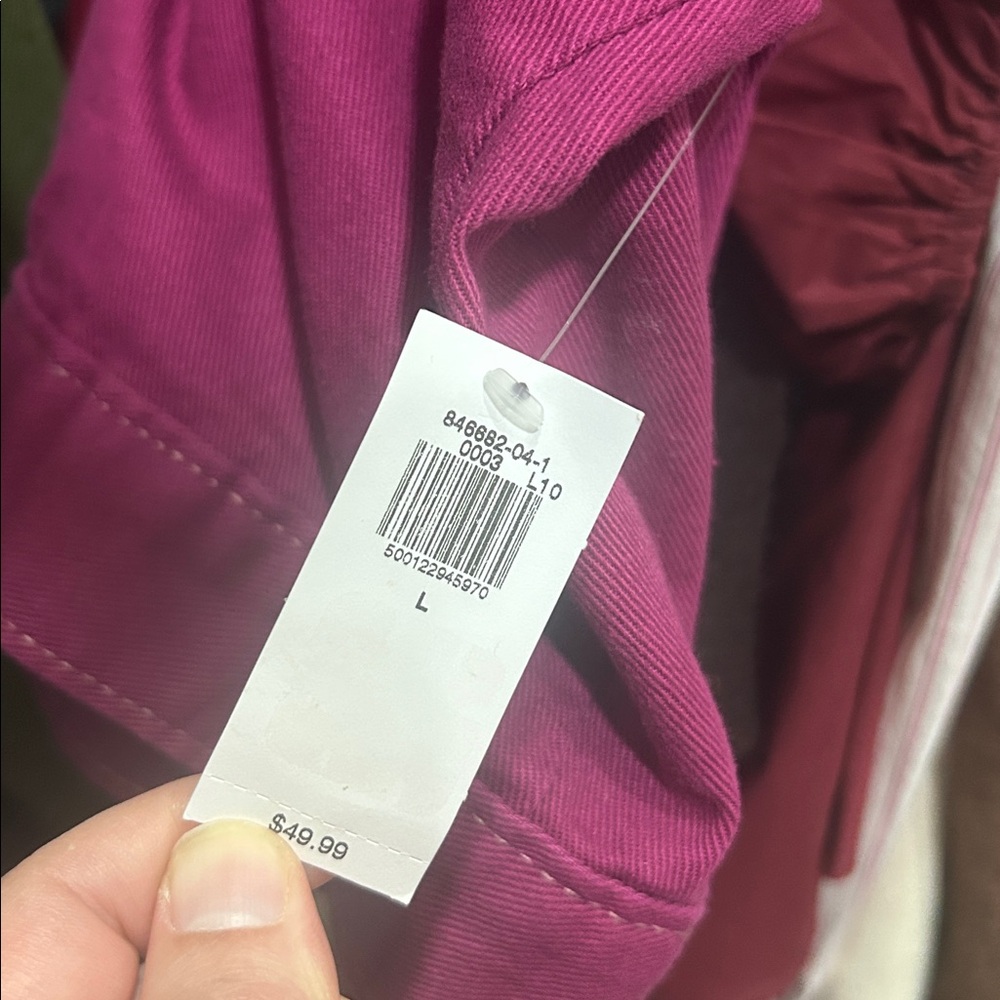 NWT Old Navy Cropped Utility Jacket in Berry Sz Large - Picture 7 of 7